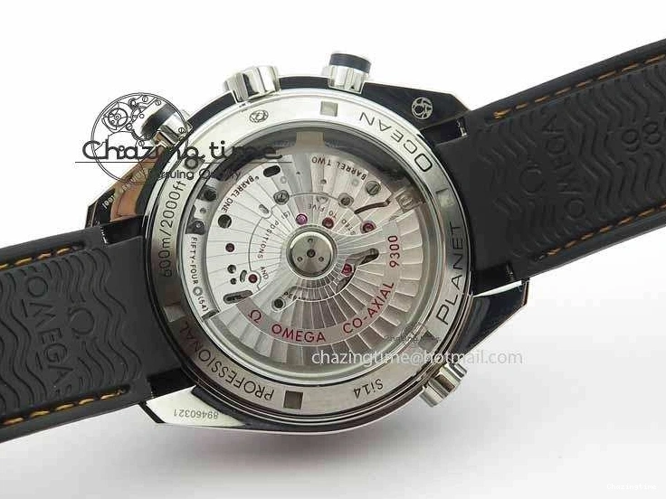 0131 Planet Ocean Master Chrono 45mm SS OM 1:1 Best Edition Black Dial Orange 12 On Rubber Strap A Durable 8169